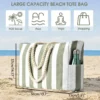 Women’s large waterproof beach bags with zipper – sandproof swim and pool bag