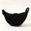 black nylon moon-shaped dumpling crossbody bag