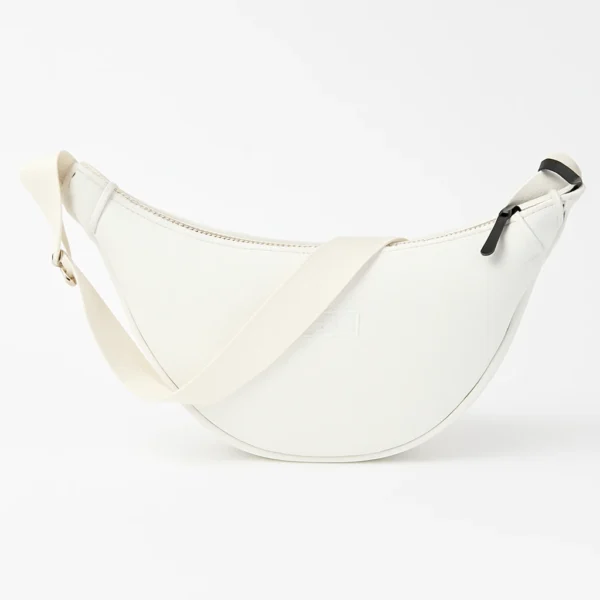 black nylon moon-shaped dumpling crossbody bag