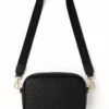 chic black crossbody handbag purse wristlet clutch