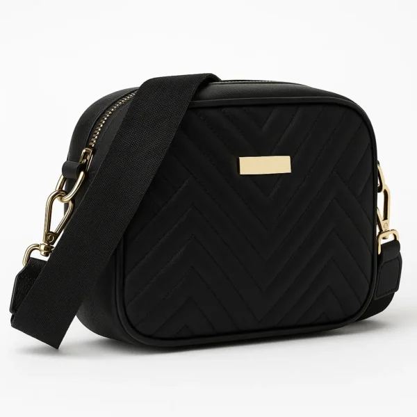 chic black crossbody handbag purse wristlet clutch