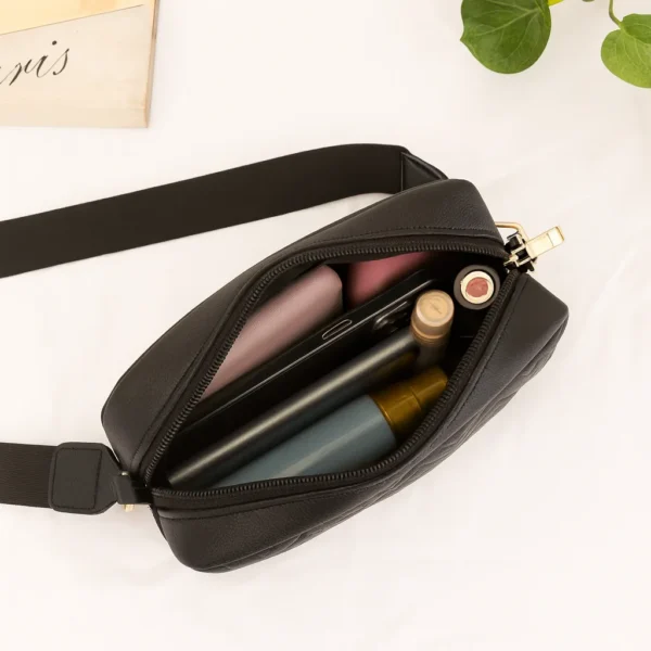 chic black crossbody handbag purse wristlet clutch