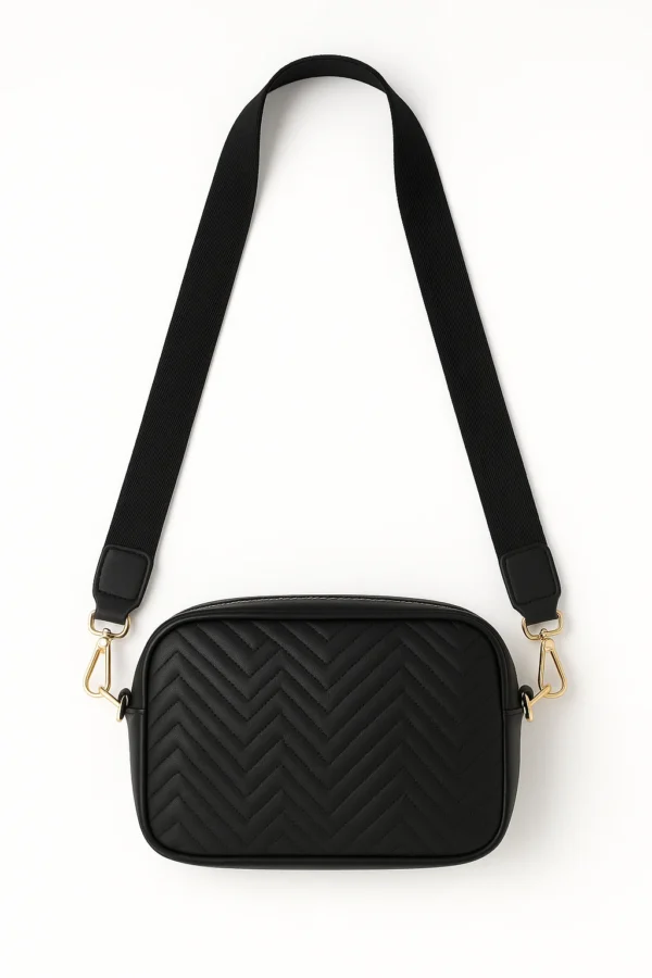 chic black crossbody handbag purse wristlet clutch