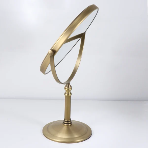 double-sided makeup mirror – 8 inch 5X magnifying mirror with metal frame