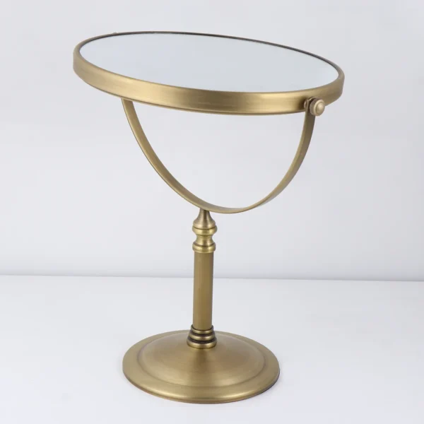 double-sided makeup mirror – 8 inch 5X magnifying mirror with metal frame