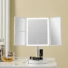 foldable LED makeup mirror – portable rechargeable vanity mirror with magnifying panels