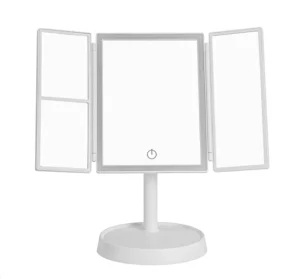 foldable LED makeup mirror – portable rechargeable vanity mirror with magnifying panels