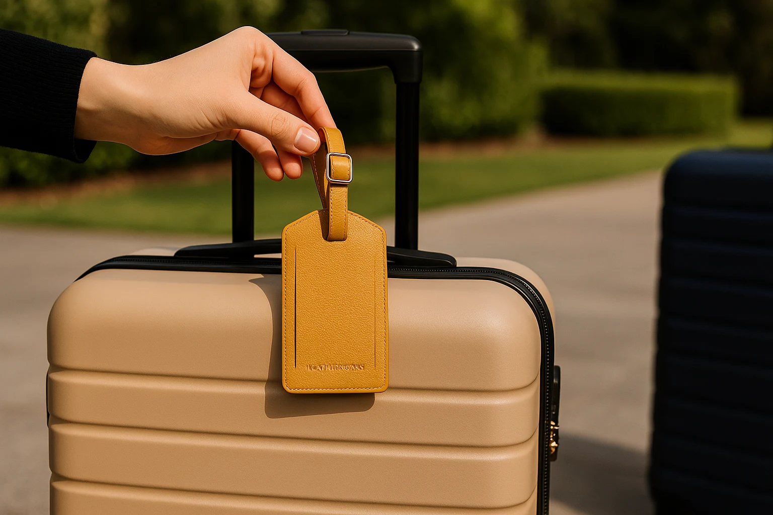 luggage tag leather durable travel accessory