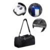 plain black large duffel gym bag with wet and dry compartments