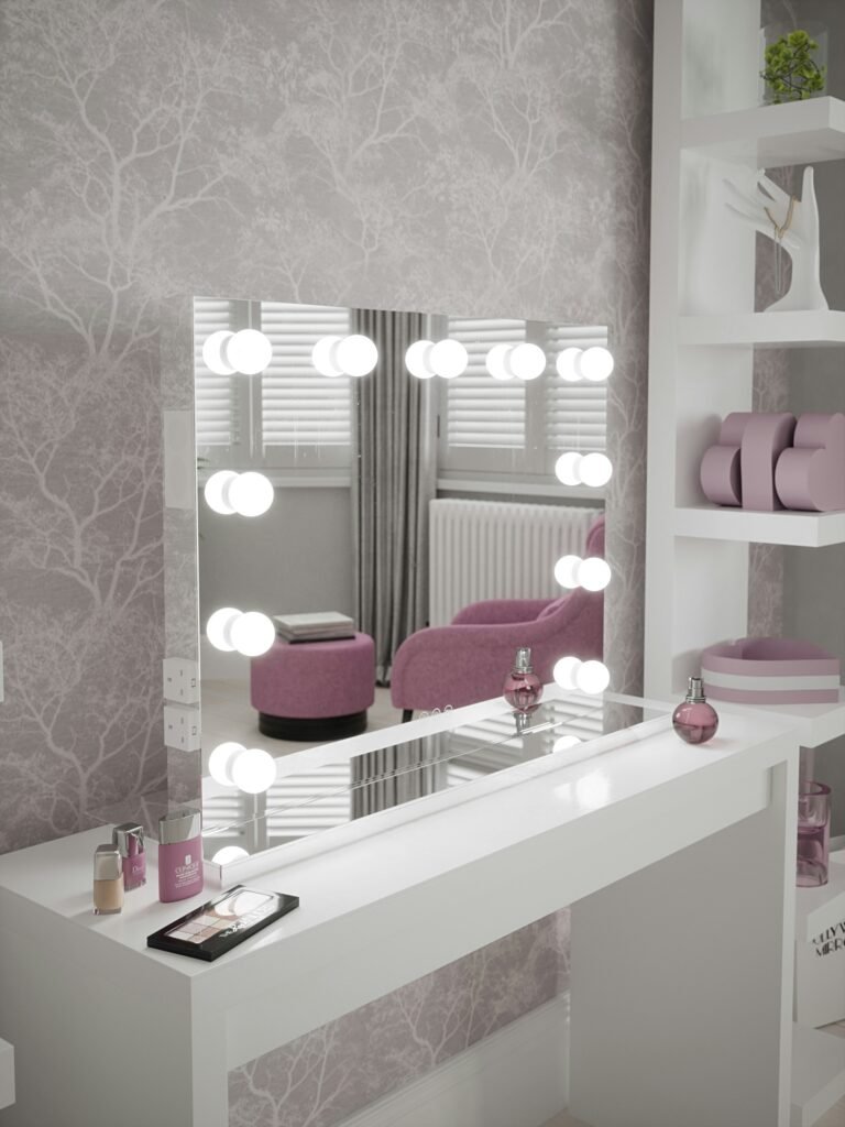 vanity mirror with magnifying panels