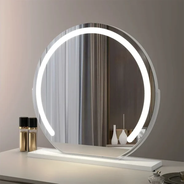 vanity mirrors with lights – smart touch LED makeup mirror with 3 colors and 360° rotation
