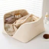 white travel makeup bags – large waterproof cosmetic bag with divider and handle