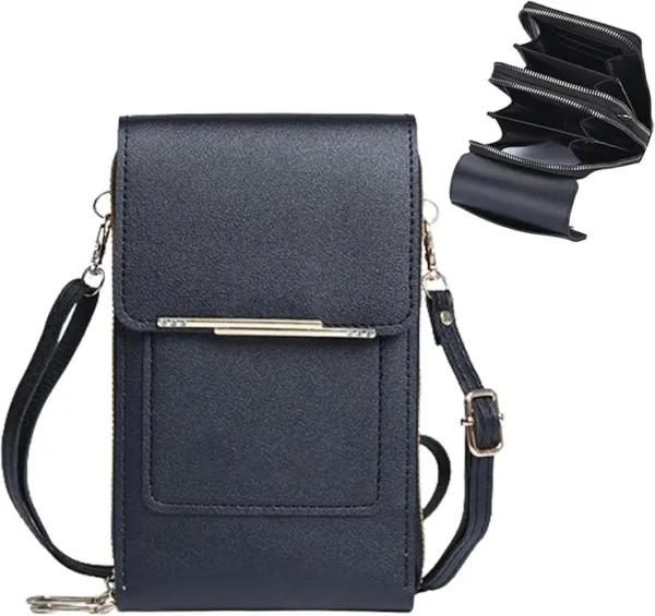 women black leather crossbody phone bag 4 women black leather crossbody phone bag