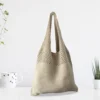 women casual hollow knitting tote shoulder bag (1) women casual hollow knitting tote shoulder bag