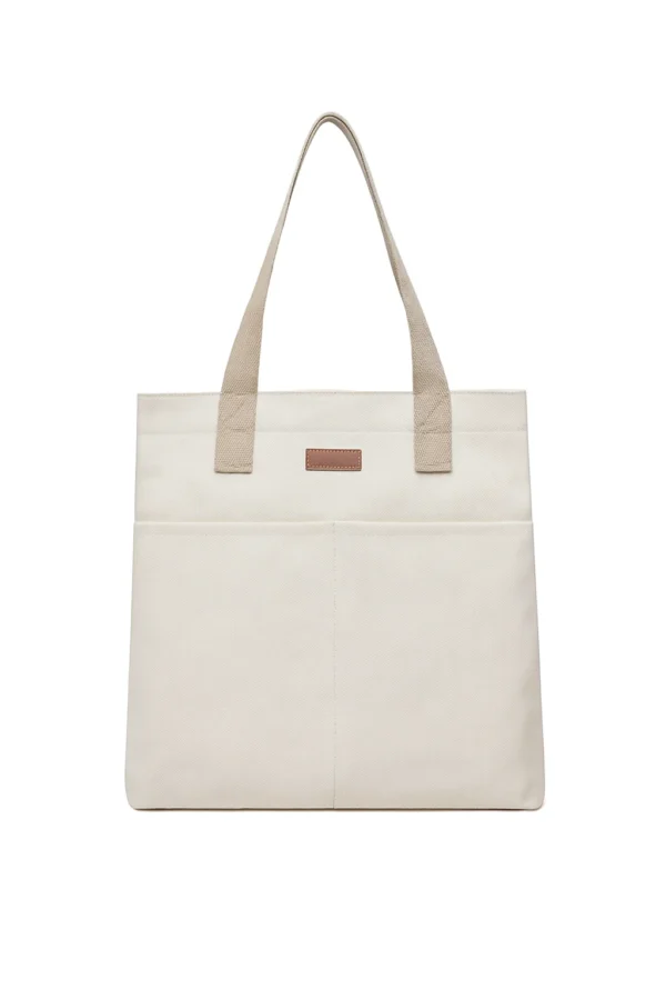 women’s advanced sense canvas tote bags with sewing thread details